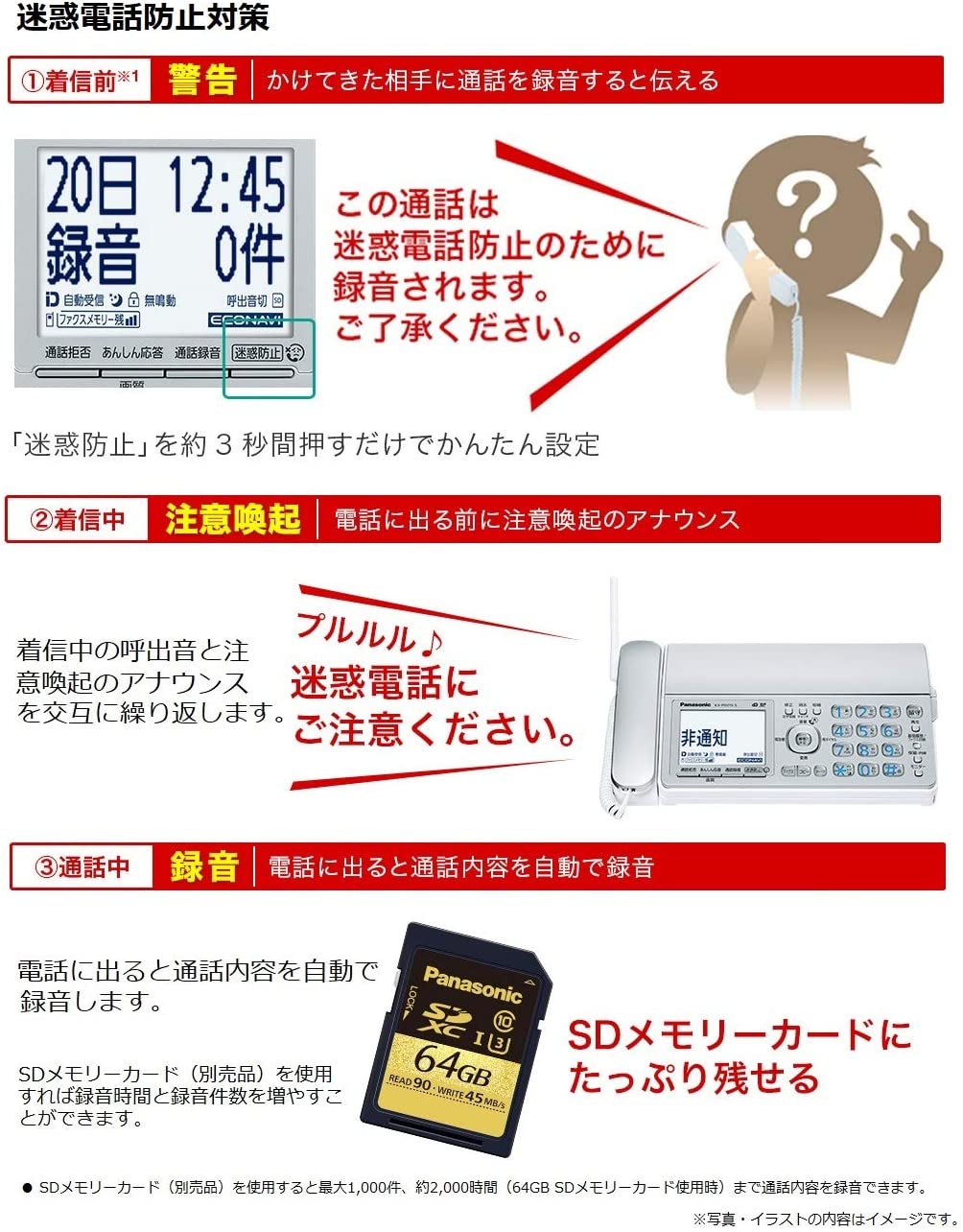 漢字で電話帳登録可能です パナソニック ファックスのみ または 漢字表示 SDカード対応 KX-PZ310 KX-PD315 FAX電話機