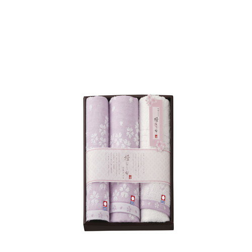 【送料無料・包装無料・のし無料】桜おり布 今治産タオルセット パープル IS8630PU(A4) 【送料無料・包装無料・のし無料】桜おり布 今治産タオルセット パープル IS8630PU(A4)