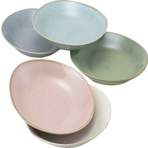 【ギフト包装・のし紙無料】美濃焼 彩々 楕円皿揃 20585(A4)