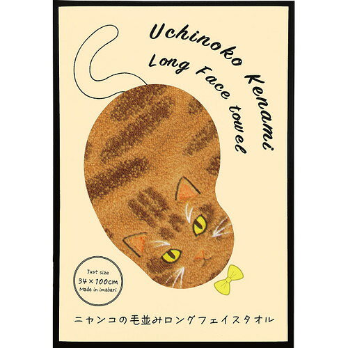 Rakuten - 【ギフト包装・のし紙無料】Uchinoko mate 毛並みロングフェイスタオル 茶トラ UNJF-2201(A4)