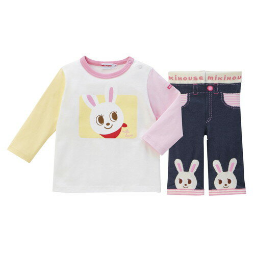 【送料無料・包装無料・のし無料】ミキハウス Tシャツセット ピンク 14-1122-689(B4)