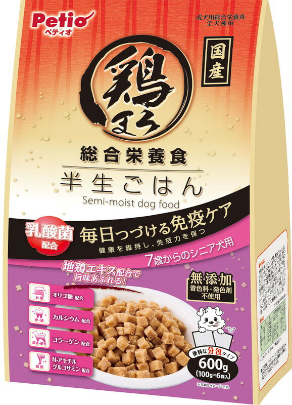 Premium - 鶏まろ 総合栄養食 半生ごはん 7歳からのシニア犬用 600g