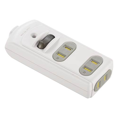 OHM オーム電機 集中スイッチ付DIYタップ（3個口/屋内配線用/ホコリ防止安全シャッター付/貫通穴付/ホワイト）HS-TM3SWX3-W