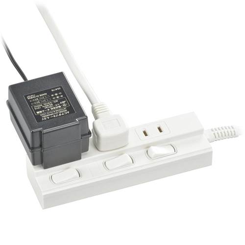 激安ショップE・T・MのOHM オーム電機　個別スイッチ付節電タップ（3個口/1m/L型プラグ/PBT樹脂使用/二重被ふくコード/ホワイト）　HS-TP31EDLP22｜アングル2
