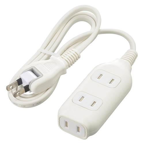 OHM オーム電機　コード付タップ（3個口/1m/強力マグネット/難燃・耐熱ボディ/ホコリシャッター付/フリープラグ/ホワイト）　HS-T31MGW22