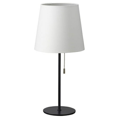 特　徴●テーブルスタンドです●電球は別売です（口金：E26）仕　様■スイッチ：プルスイッチ（ON／OFF）■本体色：ブラック■材質：本体…スチール、セード…布／PVC■本体サイズ：（約）最大径195mm×高さ425mm（組立時）■電源：AC...