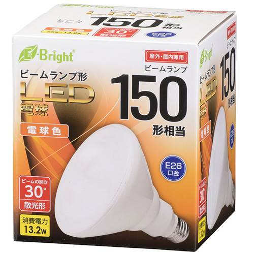 Rakuten - OHM オーム電機　LED電球 ビームランプ形 散光形（150形相当/1250lm/電球色/E26） LDR13L-W20/150W