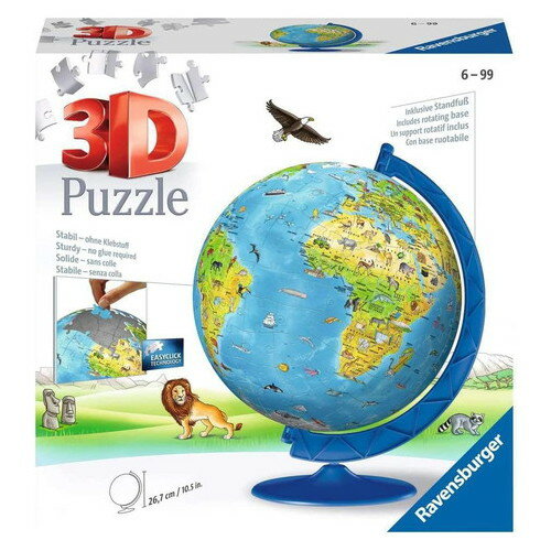 Ravensburger ラベンスバーガー 3Dパズル どうぶつ地球儀 180ピース 直径20cm 12338 4