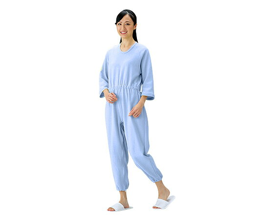 介護寝巻 おむつはずしを防止するつなぎタイプ ブルー Lサイズ 4571312040023 介護用品