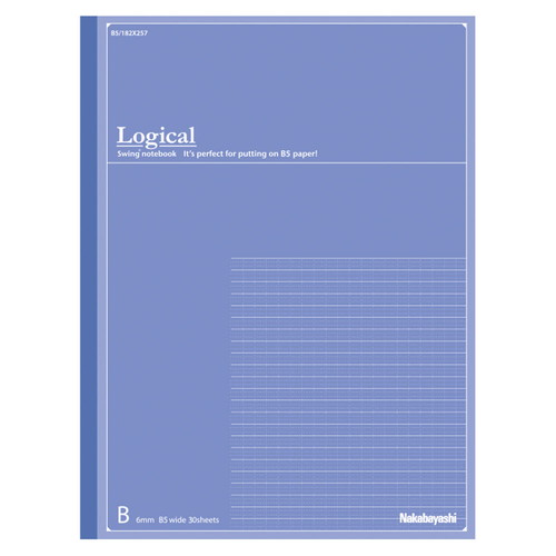 ナカバヤシ FSC−MXロジカルノートB5ワイド A罫30枚ブルー COC-ノ-B501WB
