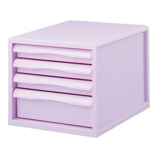 ナカバヤシ　FIT　COLOR　A4レターケース4段　PI　ピンク　A4E-FC04-PI