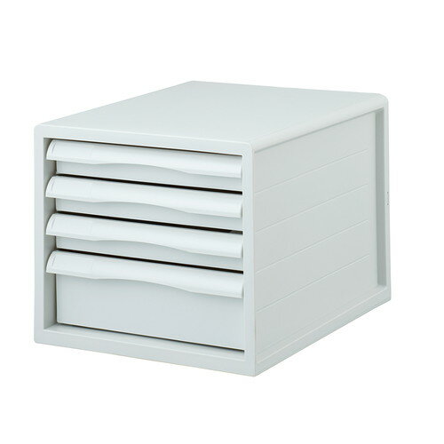 ナカバヤシ　FIT　COLOR　A4レターケース4段　GY　グレー　A4E-FC04-GY