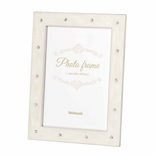 ナカバヤシ Nakabayashi　フォトフレーム　金属製　シンプル　L　ホワイト　F-TA-108-L-W