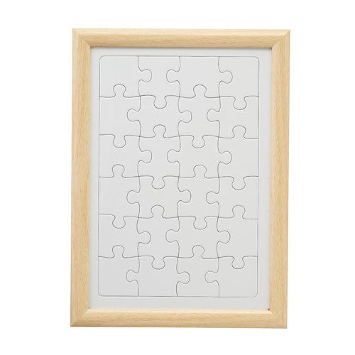 無地パズル1枚付き 絵を描いてオリジナルパズルとして部屋に飾れます。 大切な人へ贈ることもできます。 子供から大人までシーンに合わせて様々な使い方ができます。 ●パズル外形寸法：293 × 205 × 3mm ●パズル重量：130g ●ピース数：24ピース ●フレーム外形寸法：321 × 233 × 22mm ●収納用紙サイズ：293 × 205mm ●本体重量：545g（パズル含む） ●フレーム：樹脂製（PVC） ●トンボ：樹脂製ハネトンボ ●透明板：PET(0.5mm厚) ●パッケージ：吊り下げ透明袋入り ●その他仕様：スタンド、吊りヒモ、吊り金具付き ●原産国：中国
