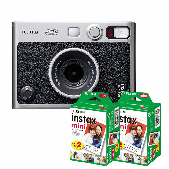 (フィルム40枚付)富士フィルム　ハイブリッドインスタントカメラ　チェキEvo C ブラック　instax mini Evo C BK