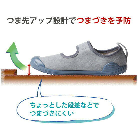 竹虎 入院サポートシューズ グレー 24cm 4958995914740　室内履き リハビリシュー...