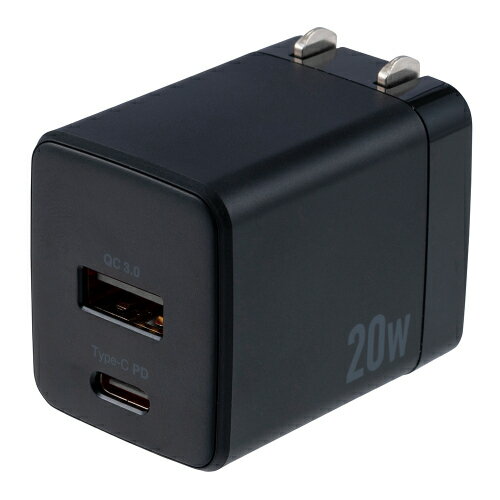 ナカバヤシ Digio2 2WPD充電器(USB ACアダプター Type-A/Type-C)/ブラック JYU-ACU011BK ナカバヤシ Digio2 2WPD充電器(USB ACアダプター Type-A/Type-C)/ブラック JYU-ACU011BK