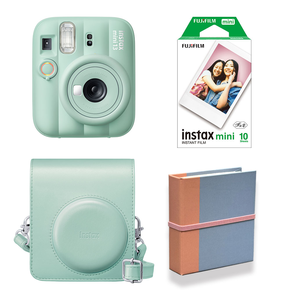Instant Cameras - (4点セット)富士フイルム インスタントカメラ チェキ instax mini 13【ラグーングリーン】 フィルム アルバム 専用ケース付き！