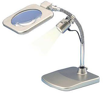 MIZAR(ミザール) 2.0倍6球LEDライト付 スタンドルーペ ガラスレンズ 1000K-LED 【お取り寄せ】