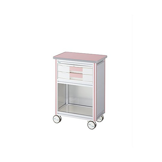 ナビス（アズワン）　ヨーロピアンカートII(回診タイプ) 2段ピンク 600×400×855mm　ES-A2P　4560111759..