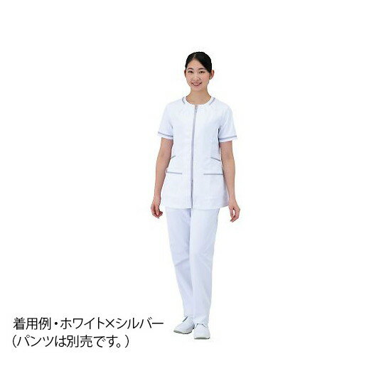 サンアロー　レディースジャケット　スマートスクラブエレガント　ホワイト×シルバー　L 　780-40 L　4..