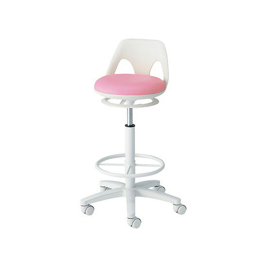 ナビス（アズワン）　ナースチェア（ラクーン）　リング付き　ピンク 　NV-RP　4589638303494