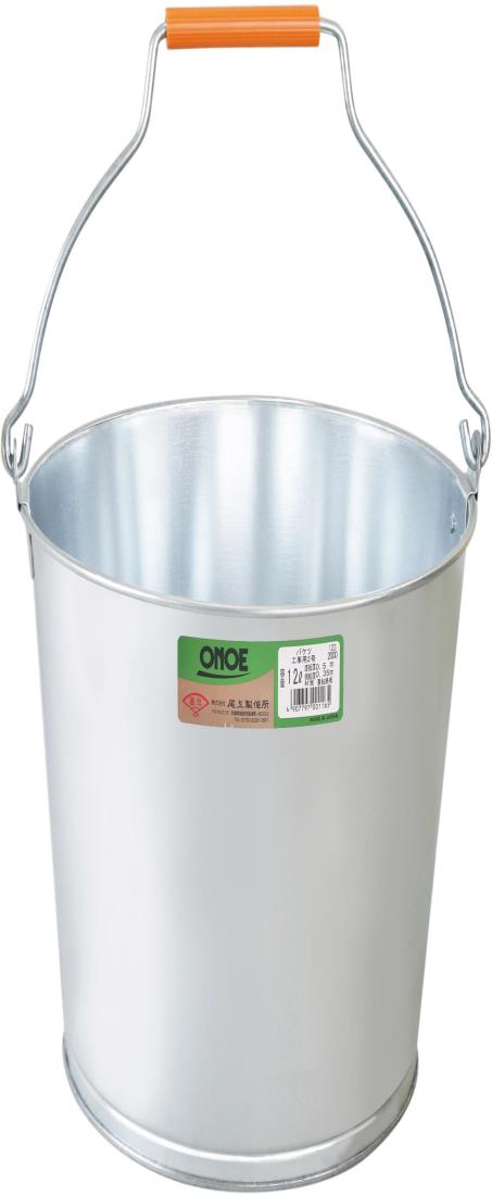 尾上製作所(ONOE) バケツ工事用2号 12リットル 底が広く安定性・耐久性あり 衝撃や寒さに強い亜鉛鉄板 ..
