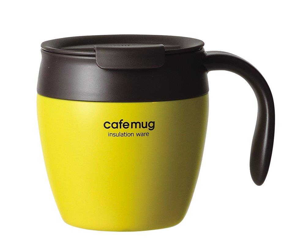 パール金属 マグカップ パンプキンイエ ロー 330ml 真空蓋付 カフェマグアンティーク HB-4033