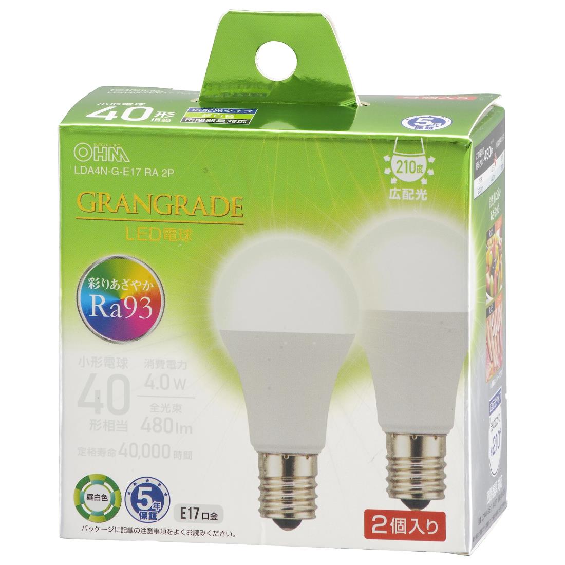 (OHM) ŵ LEDŵ微 E17 40/40W  Ra93鿧 ̩Ĵб Ǯܹб ߥ˥...