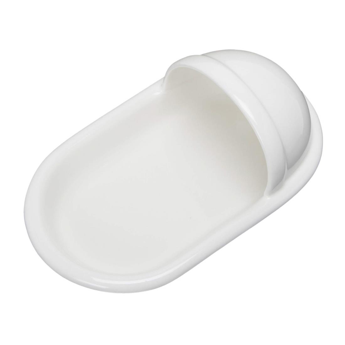 サンアート 磁器 おもしろ食器 便器のカタチ 和式 カレー皿 白 SAN1972