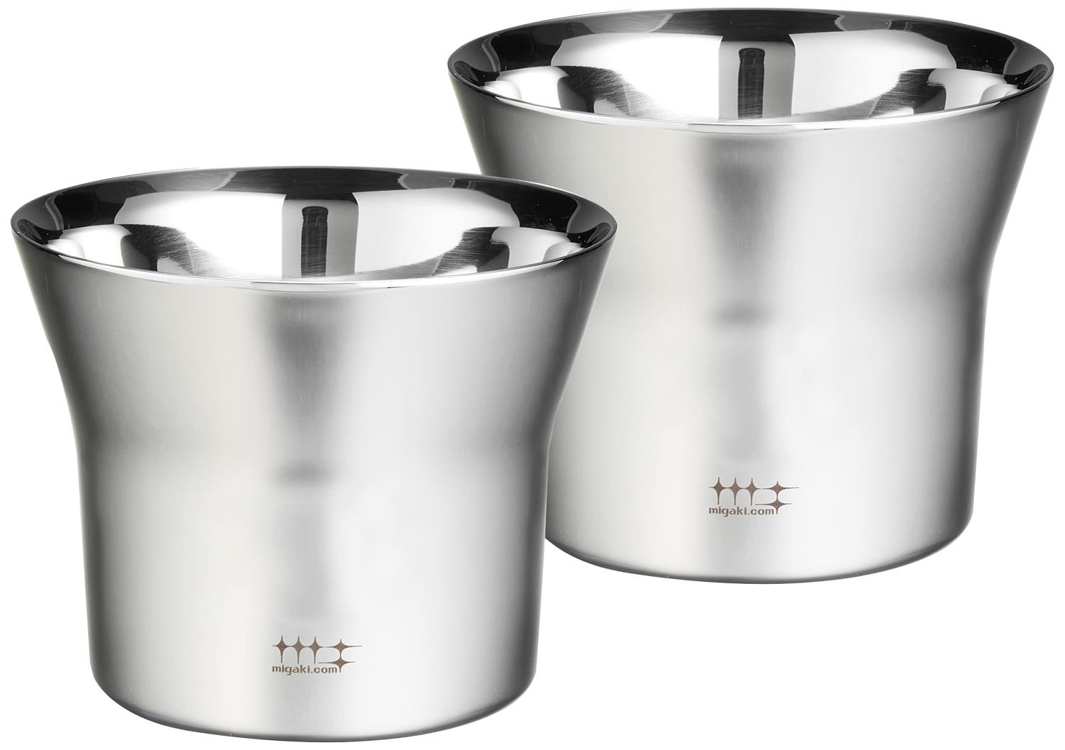 ヨシカワ(Yoshikawa) ロックタンブラー 320ml シルバー 2pcs ステンレス 二重構造 磨き屋シンジケート YJ2174