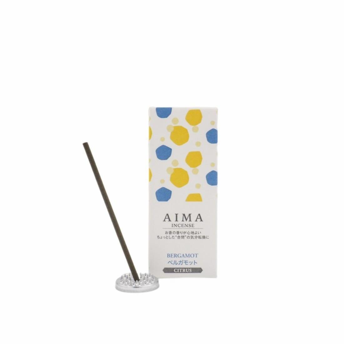 藤栄(FUJIEI) AIMA お香 ベルガモット お香立て付 15本入り 約7cm A-008 スティック タイプ 北欧 モダン 和洋折衷 リラックス 香り アロマ 日本製