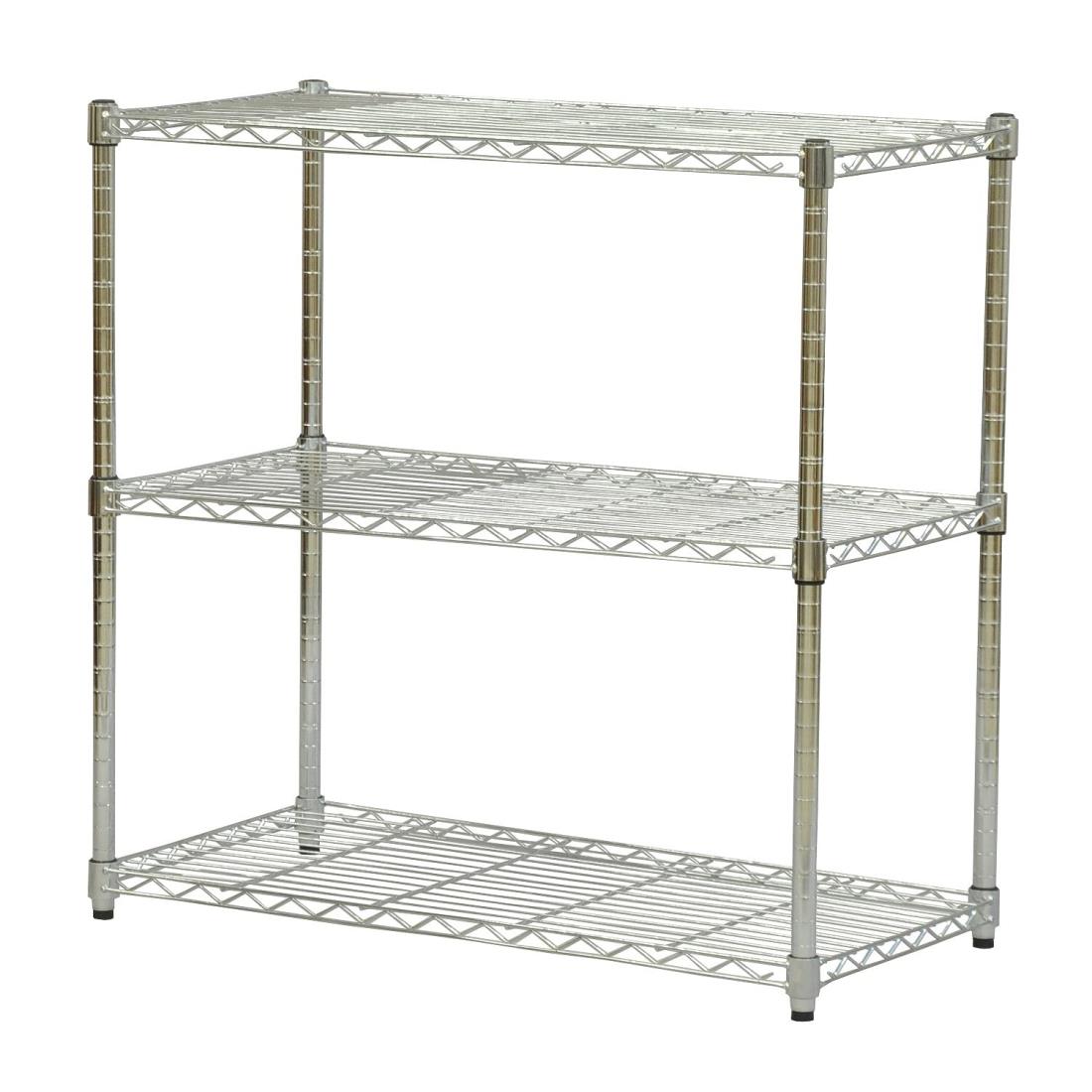 エイ・アイ・エス(AIS) 25φスチールラックセット3段 幅90×奥行45×高さ90cm 組立品 メッキ YSR-9090