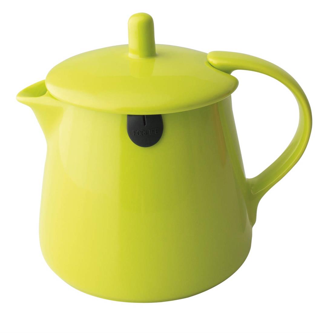 フォーライフ ティーポット 陶器 ティーバッグ用 354ml 2杯用 電子レンジ・食洗機対応 ライム 緑 ティーバッグティーポット 403Lme