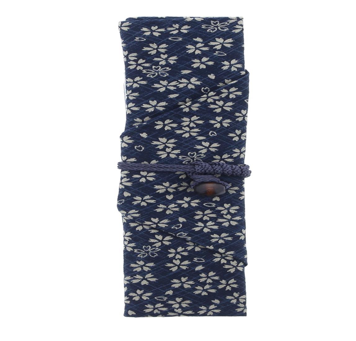 イシダ 箸袋 洗濯可 桜ちらし 中袋付 ネイビー 本体サイズ:31.0×20.0×0.3cm