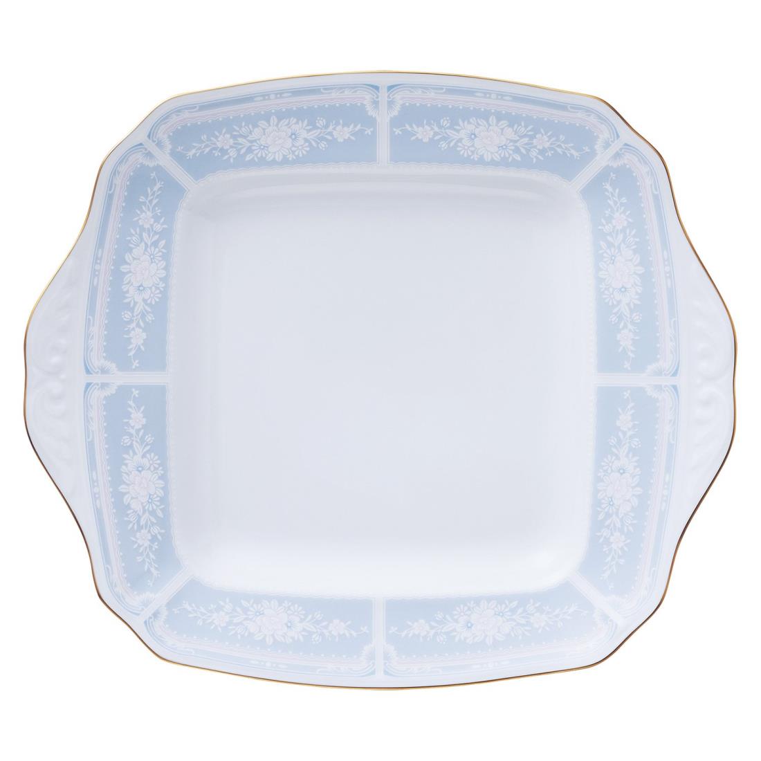 Noritake ノリタケ スクエア プレート 28.5cm レースウッドゴールド ブルー ファインポーセレン T9547A/1507