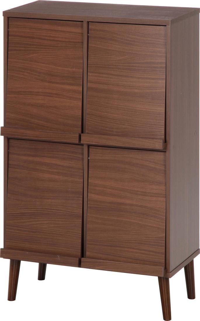 不二貿易 ディスプレイラック リビング収納 4マス 幅79×奥行45×高さ98cm ブラウン マガジンラック フラ..