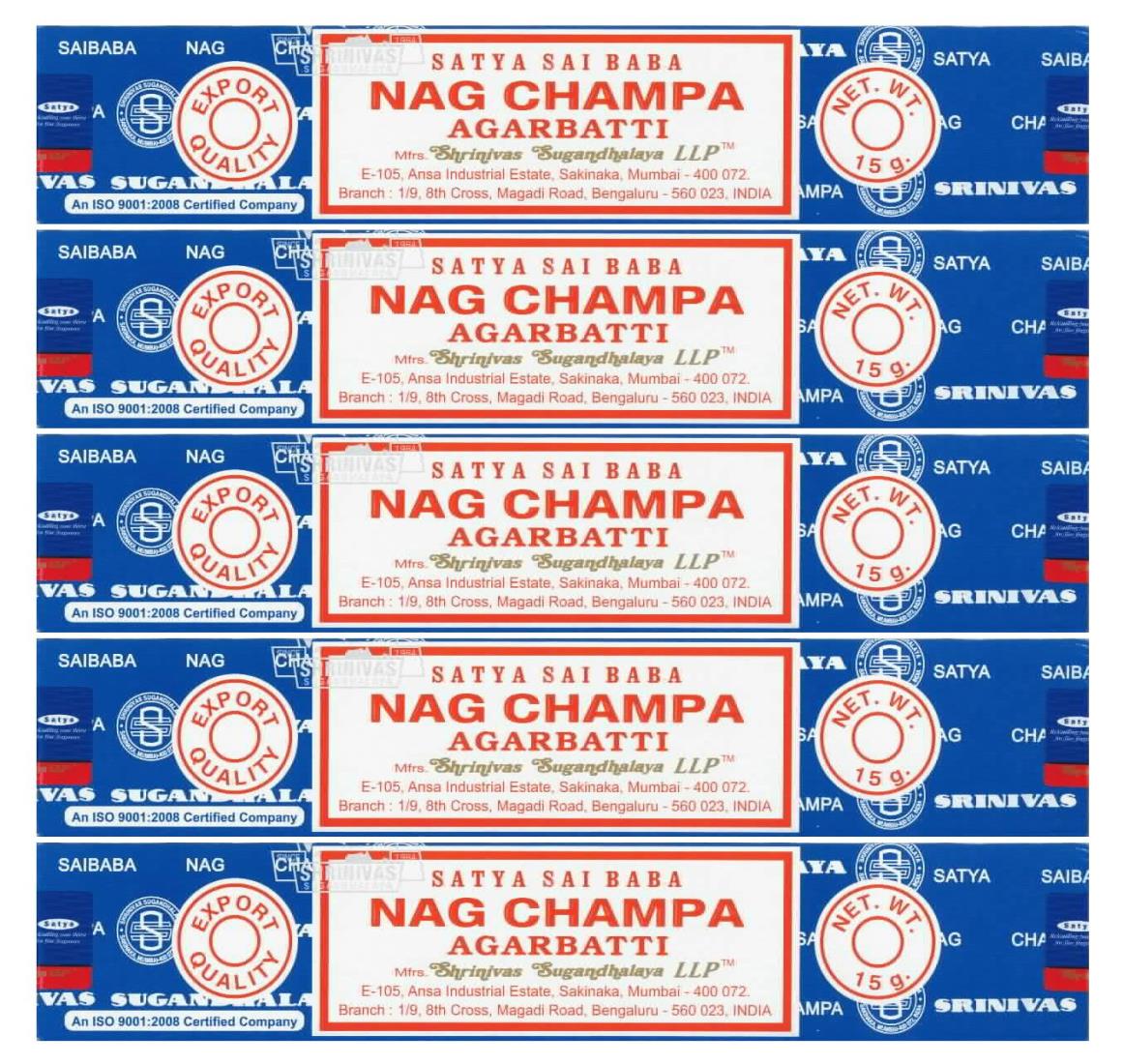 ユーインターナショナル SATYA サイババナグチャンパ 15g 5個セット