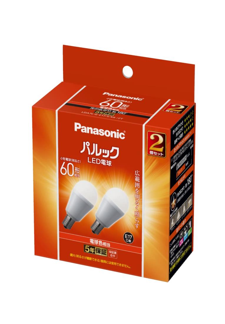 パナソニック ミニクリプトン型 パルック LED電球 口金 E17 電球60W形相当 電球色相当(7.1W) 小形電球..