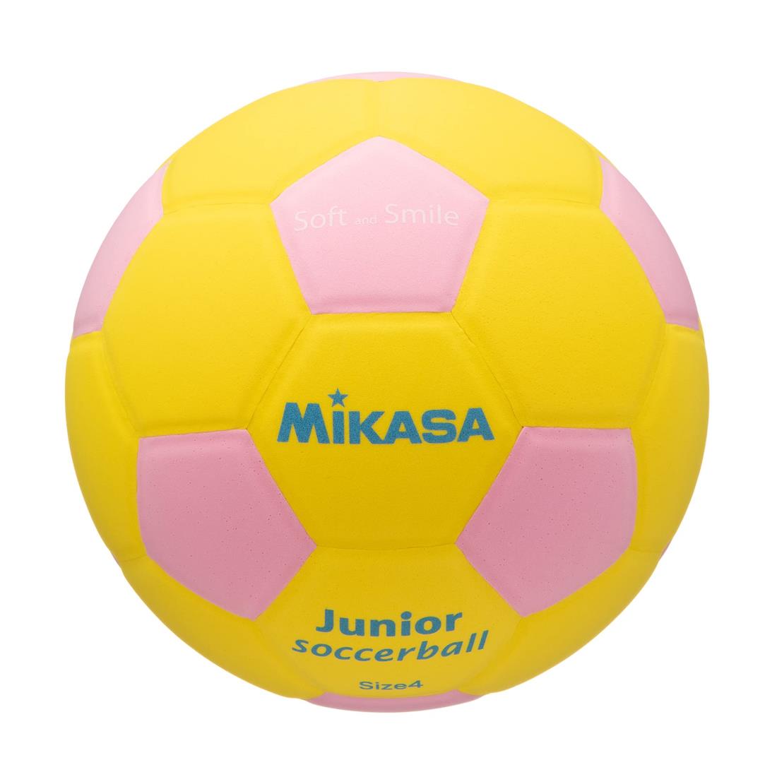 ミカサ(MIKASA) ジュニア サッカーボール 4号 スマイルサッカー (小学生用) 約180g イエ ロー/ピンク 貼りボール SF4J-YP 推奨内圧0.10~0.15(kgf/㎠)