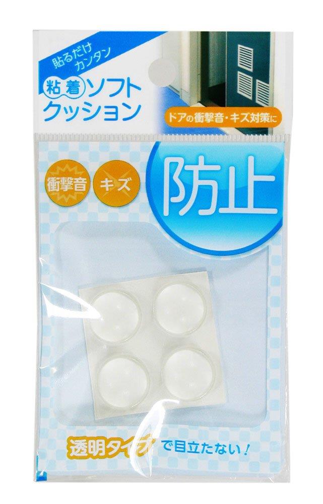 和気産業 粘着 ソフトクッション 透明 丸型16mm 傷防止 衝撃 透明ウレタン CN-004 4個入