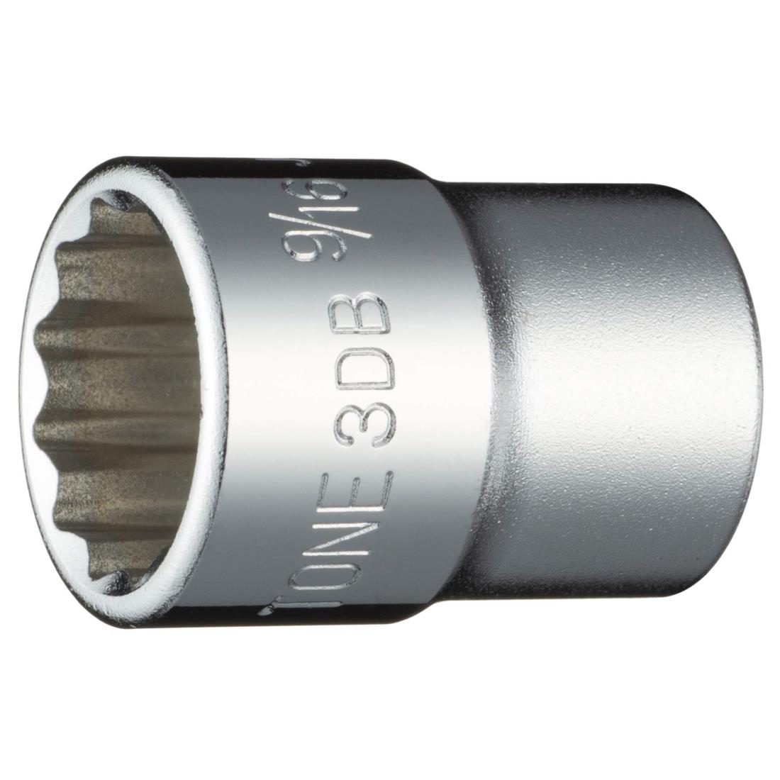 トネ(TONE) ソケット(12角) 3DB-18 差込角9.5mm(3/8”) 二面幅9/16inch インチ