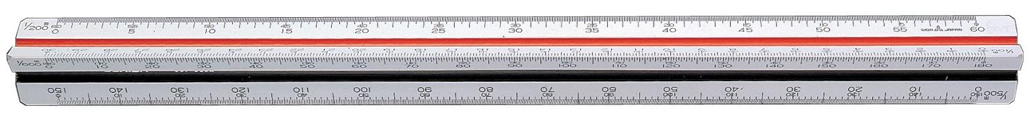 ウチダ 三角スケール セル張り 30cm 副尺付 1-882-0002