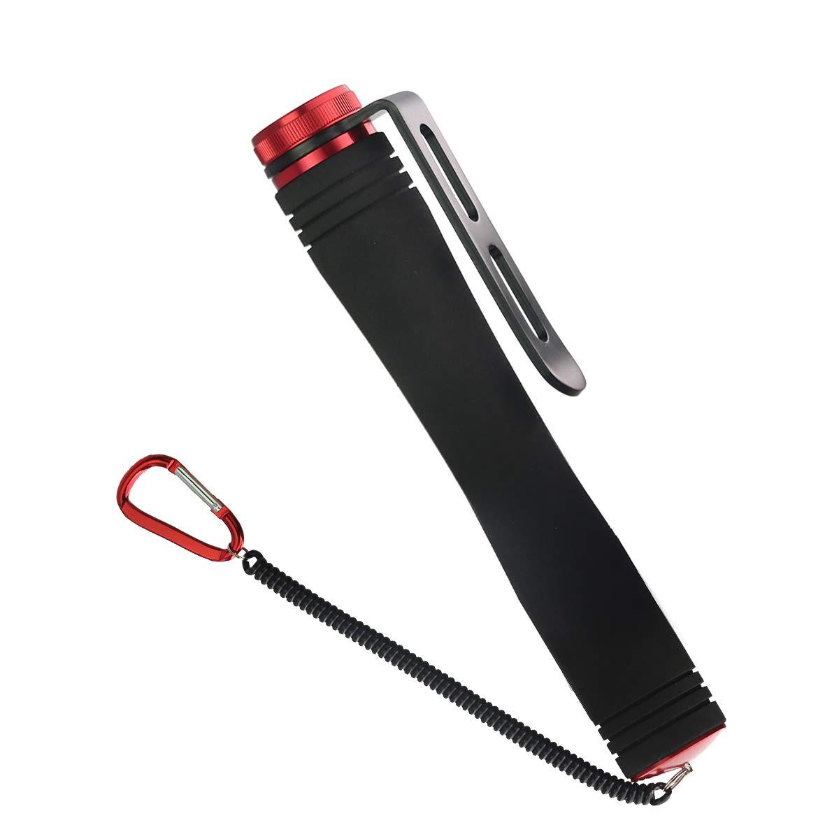 サンライク（SANLIKE）ランディンググリップ ランディングシャフト ランディングネット ウェーディンググリップ タモ ネット グリップ アルミ製 EVAグリップ フック付き 玉の柄 ランディングポール レッド