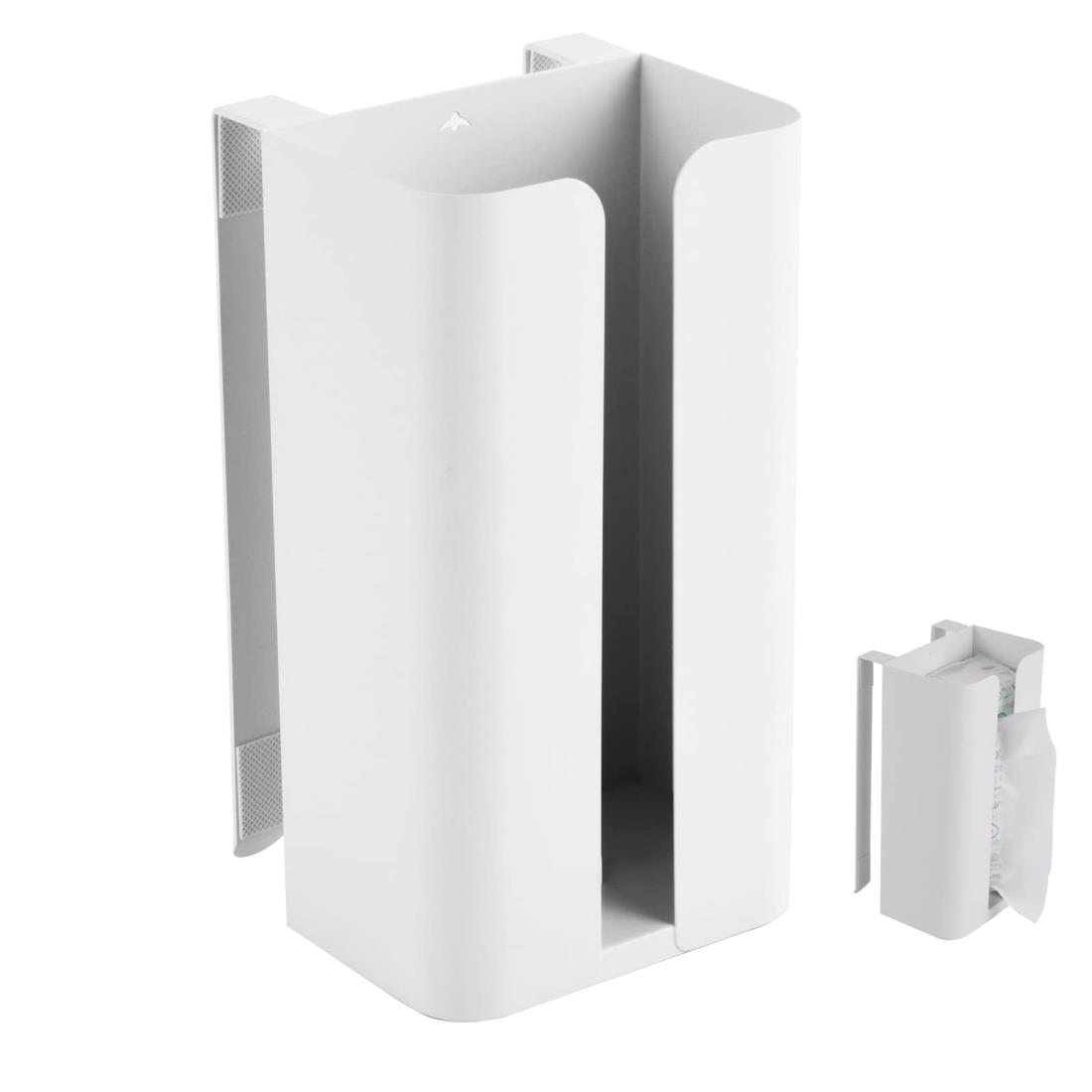 ティッシュケース ペーパーホルダー 長方形 壁掛 片手で切れる キッチン 浴室 お風呂 洗面台 収納(白)