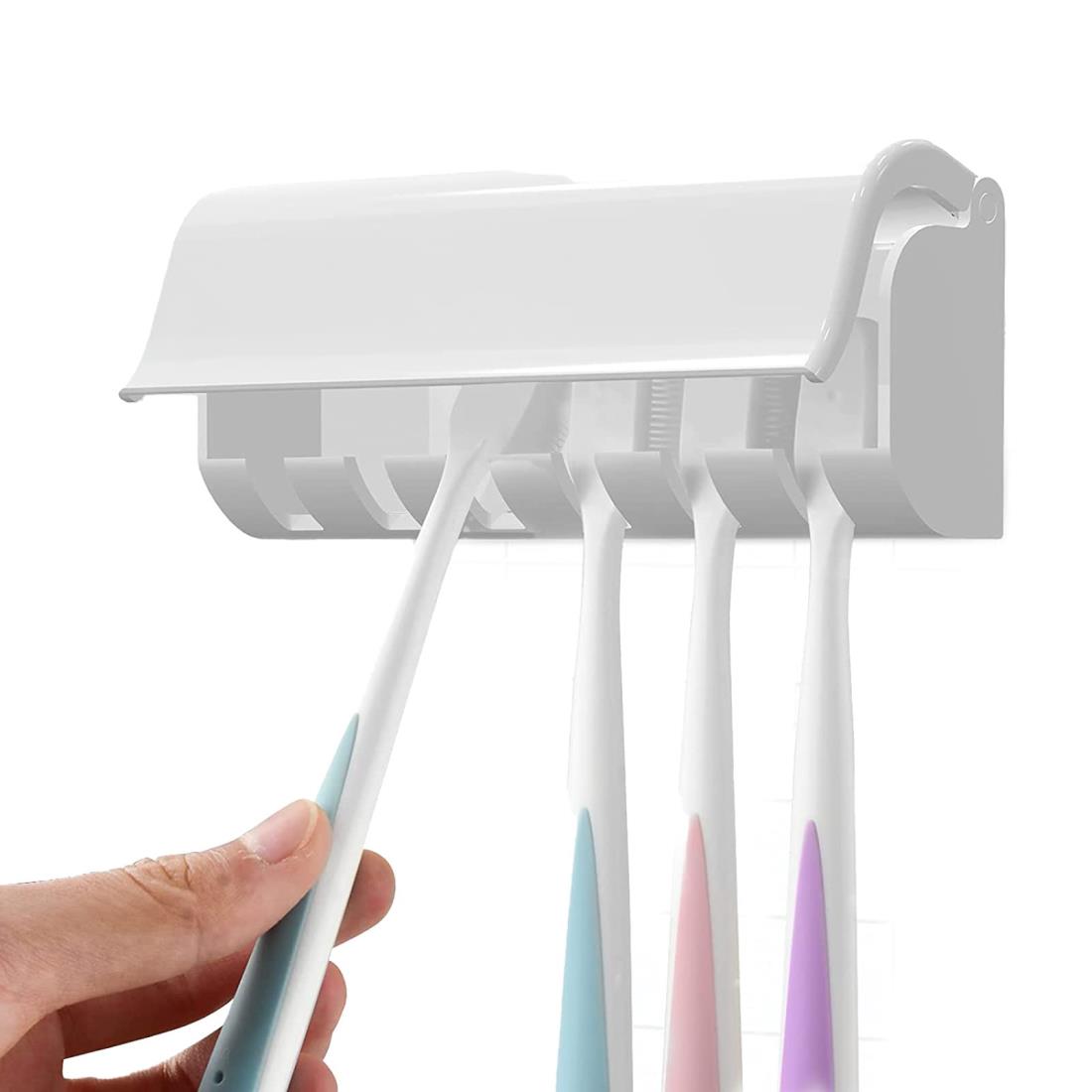 歯ブラシスタンド 壁掛け 歯ブラシホルダー 蓋付き 歯磨き入れ ホコリ防止 インテリアに良い 洗面所/ト..