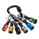 Saipor 6色セット ソケットホルダー ドライバービットホルダー アルミ合金製 ソケットアダプター 軽量 ドリル アダプター 引き上げ式 キーホルダー型 ビ...