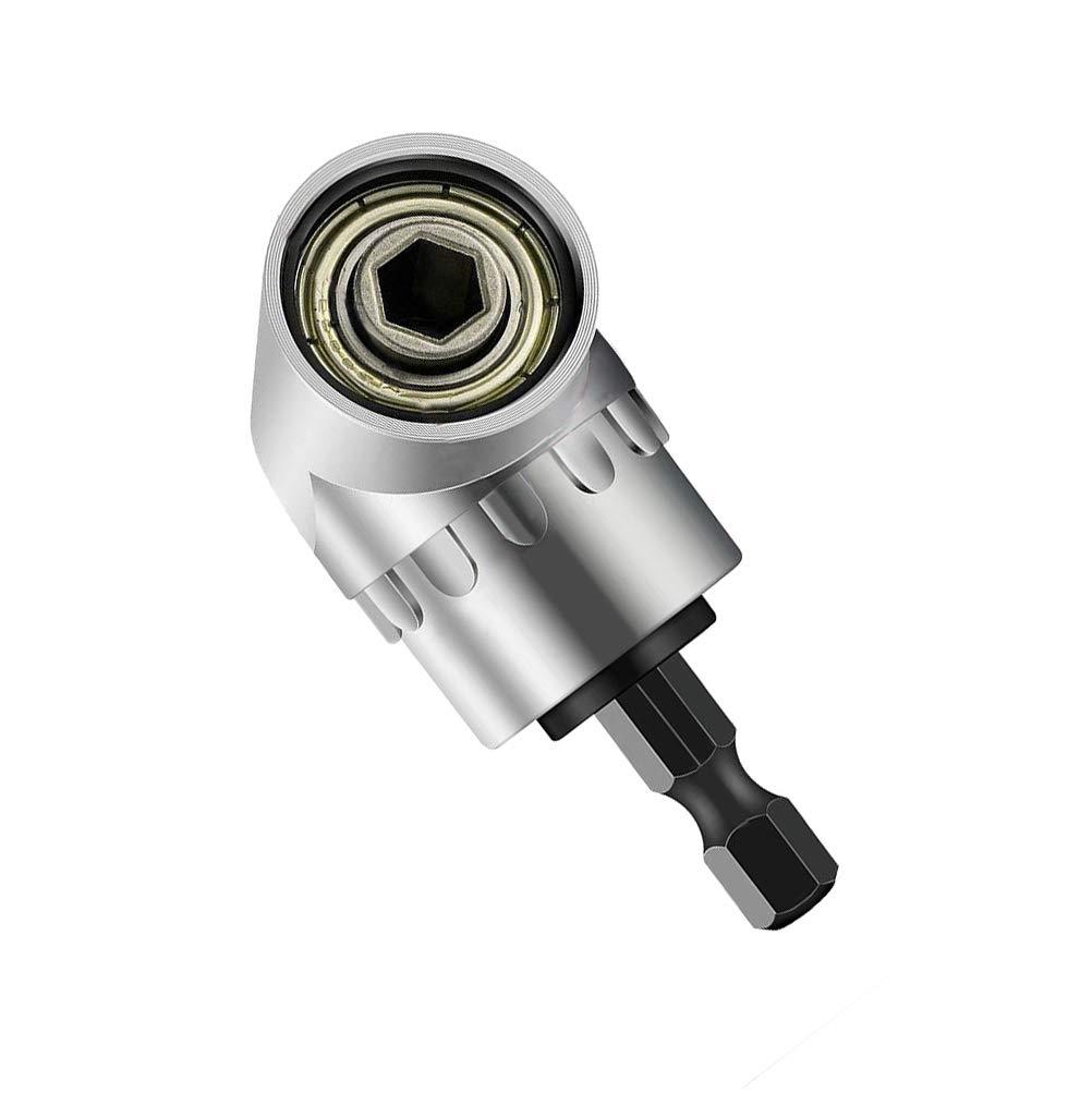 Wolfride ソケットアダプター L 1/4インチアングルドライバー 六角轴 105度直角ドリルビット クロムバ..