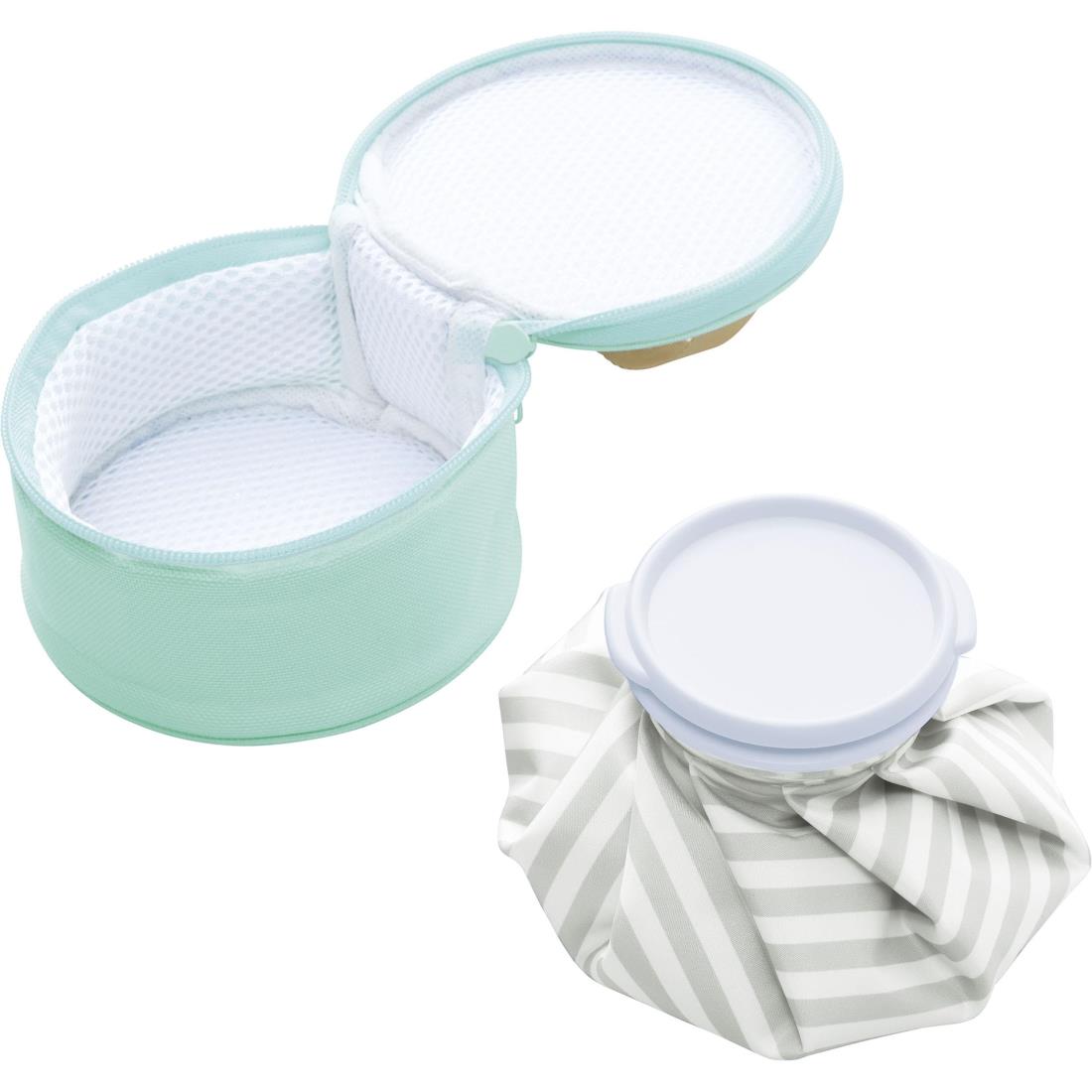 コジット 暑さ対策 猛暑対策 熱中症対策 アイシングに 結露を気にせず持ち運べる 約3時間 ひんやりキープ 保冷ケース付き氷のう S ストライプ