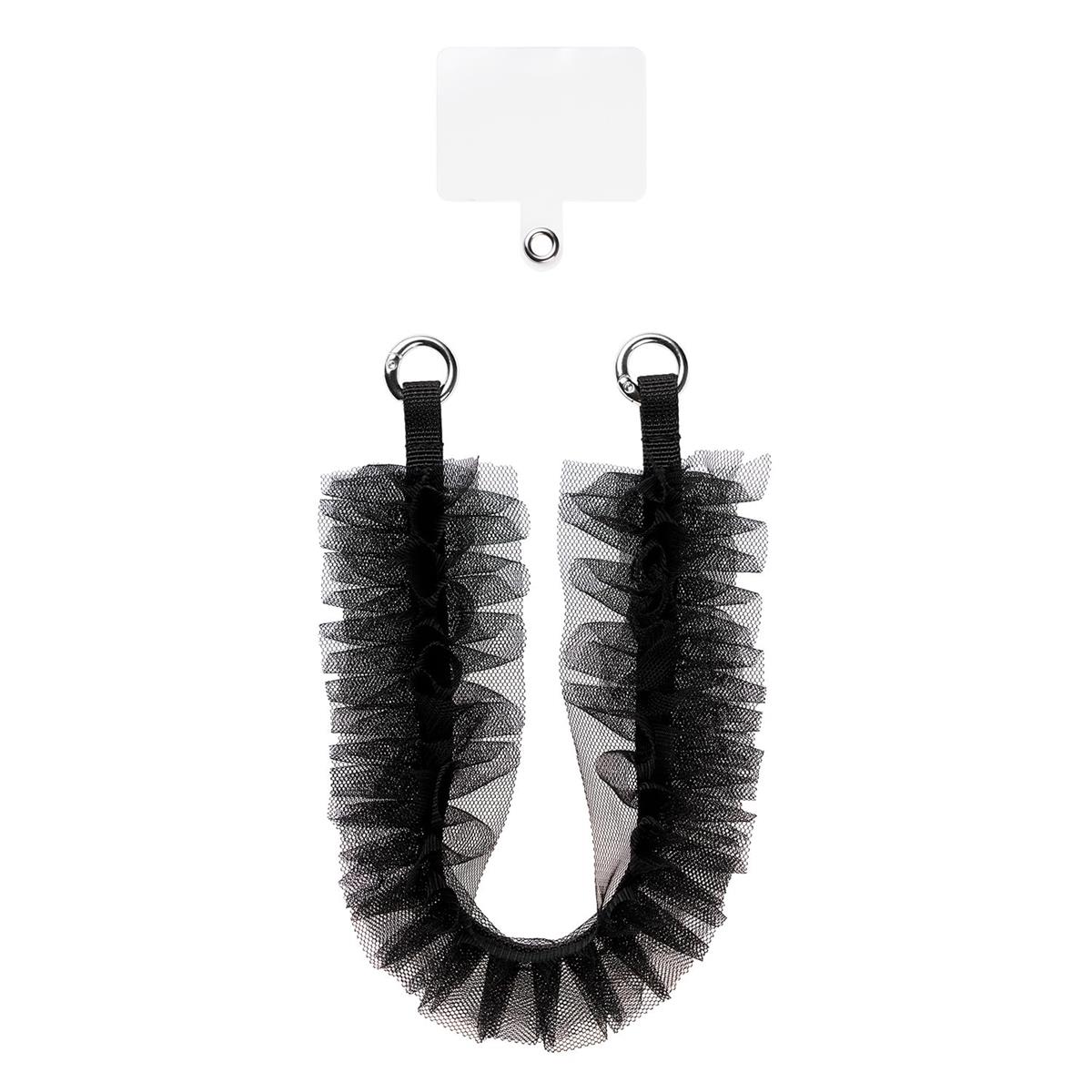 サンクレスト チュールフリルハンドストラップ ブラック iSB-HS11